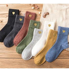Load image into Gallery viewer, Love Embroidery Comfortable Warm Crew Socks - Fall/Winter - MoSocks

