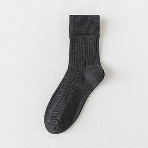 Plain Pure Color Comfy Cotton Blend Crew Socks - MoSocks