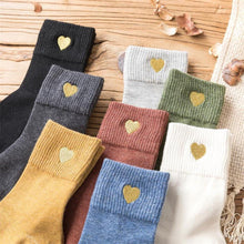 Load image into Gallery viewer, Love Embroidery Comfortable Warm Crew Socks - Fall/Winter - MoSocks
