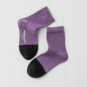 7 Pair Patchwork Cotton Blend Sports Crew Socks - MoSocks