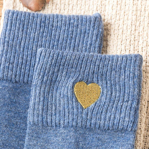 Love Embroidery Comfortable Warm Crew Socks - Fall/Winter - MoSocks