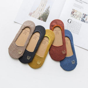5 pair Puppy Embroidery NOSHOW Socks - MoSocks
