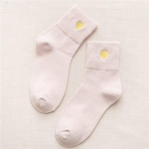 Love Embroidery Comfortable Warm Crew Socks - Fall/Winter - MoSocks