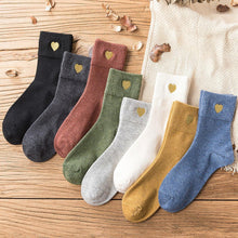 Load image into Gallery viewer, Love Embroidery Comfortable Warm Crew Socks - Fall/Winter - MoSocks
