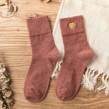 Load image into Gallery viewer, Love Embroidery Comfortable Warm Crew Socks - Fall/Winter - MoSocks
