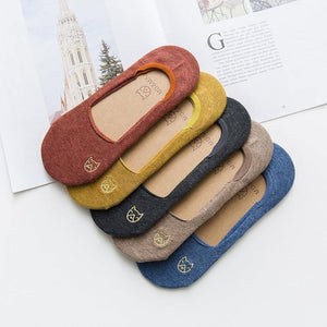 5 pair Puppy Embroidery NOSHOW Socks - MoSocks